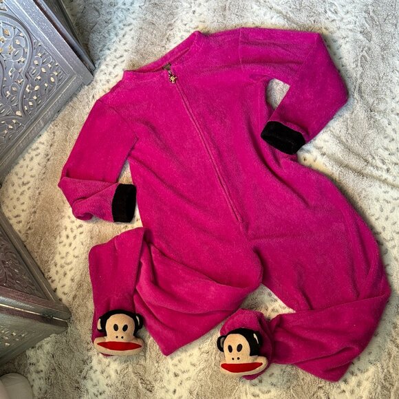 Paul Frank monkey onesie costume small hot pink fleece loungewear girlhoodcore - Picture 9 of 9
